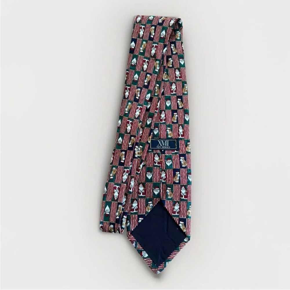 Mens Christmas/Holiday Silk Tie -Handmade Santa & Dog Bostonian Ltd Penn State - Picture 4 of 9